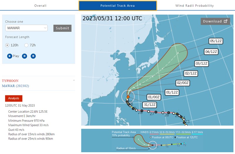 Graphic: Central Weather Bureau (UTC, or Zulu time, is eight hours behind Taipei)