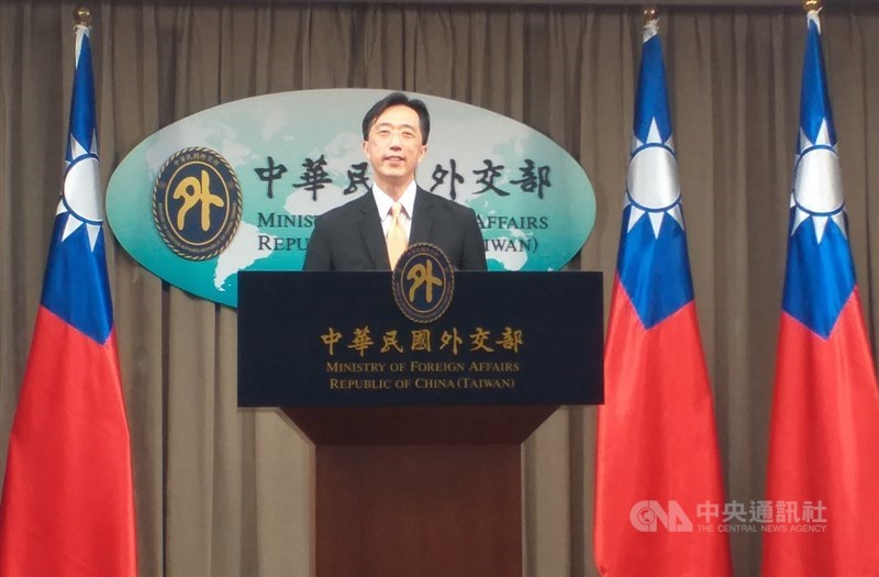Douglas Hsu speaks at a press conference in the Ministry of Foreign Affairs in this photo taken on August 18, 2020. CNA file photo