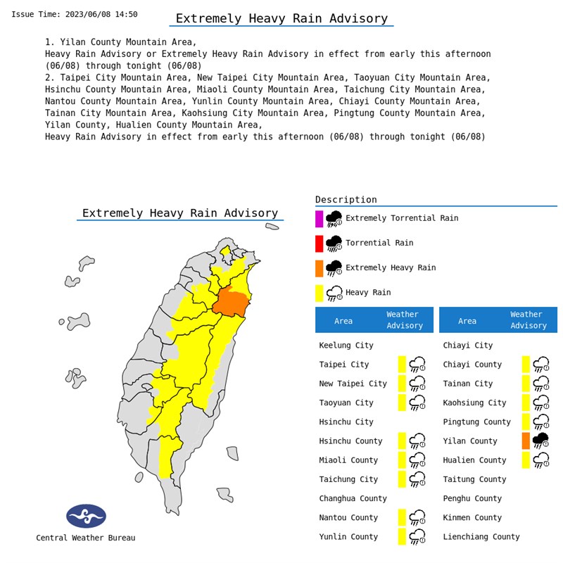 Graphic: Central Weather Bureau