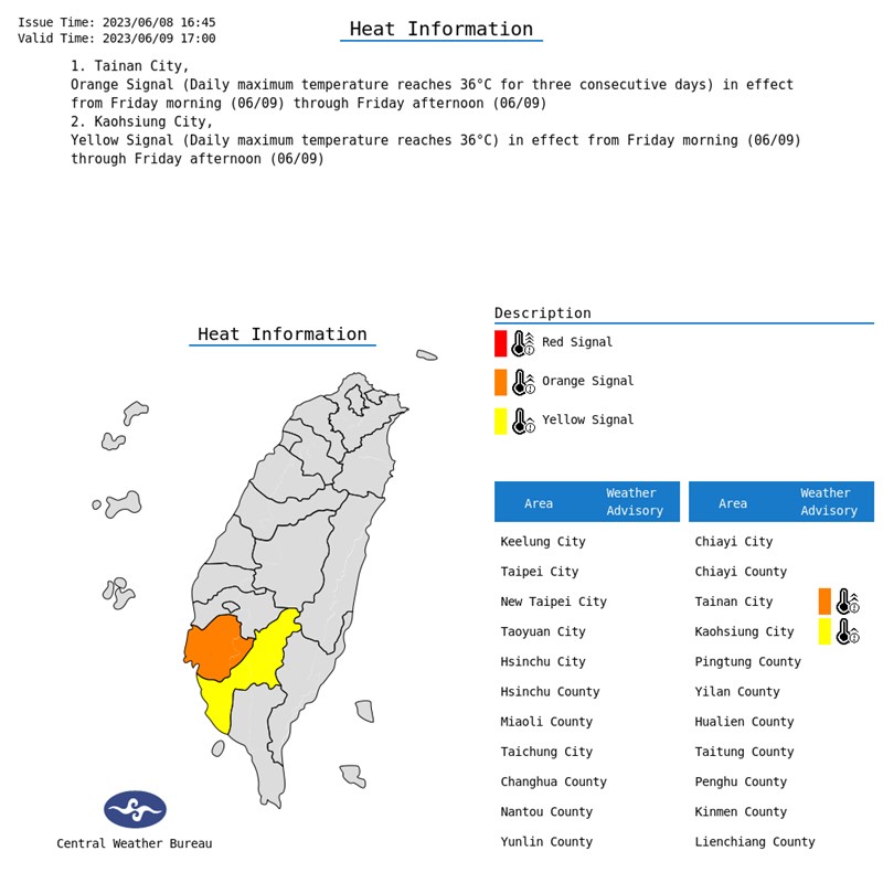 Graphic: Central Weather Bureau