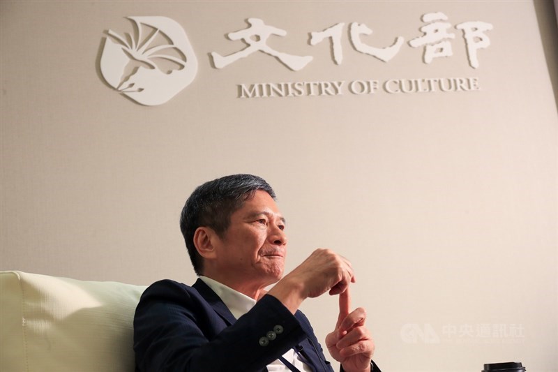 Minister without Portfolio Lee Yung-te speaks at an interview with CNA in Taipei in 2020 when he served as the then-culture minister. CNA file photo