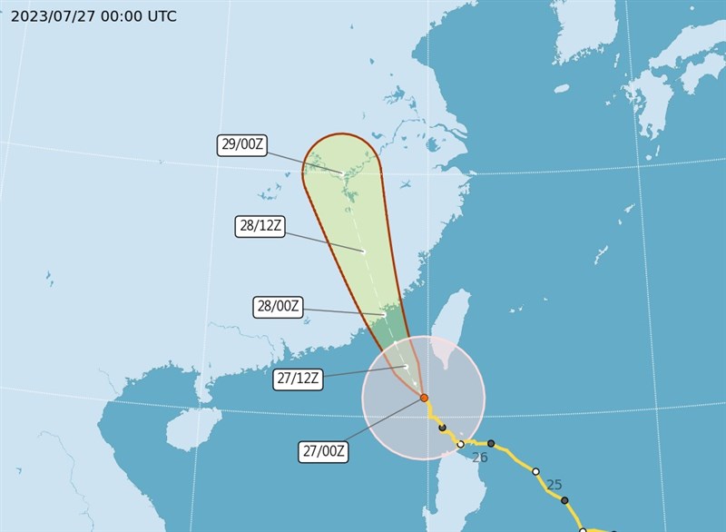 Typhoon Doksuri to cross southern Taiwan Strait Thursday Focus Taiwan