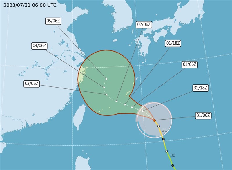 Typhoon Forecast To Turn Northward Toward Japan; Sea Warning Possible ...