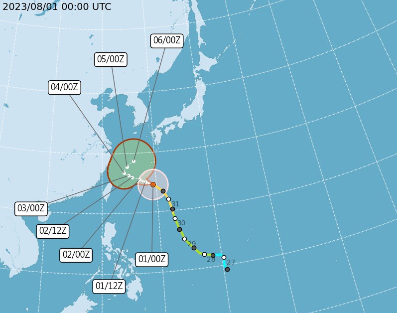 Sea Warning For Typhoon Khanun Likely Tuesday Night: CWB - Focus Taiwan