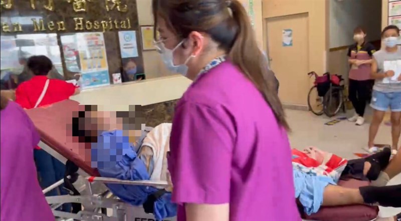 An injured man is rushed to Pingtung