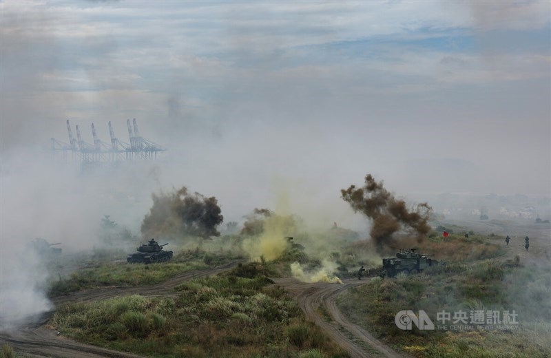 A rehearsal of the an anti-landing military drills ahead of the Han Kuang military exercises is seen in this recent photo taken in New Taipei. CNA photo July 27, 2023