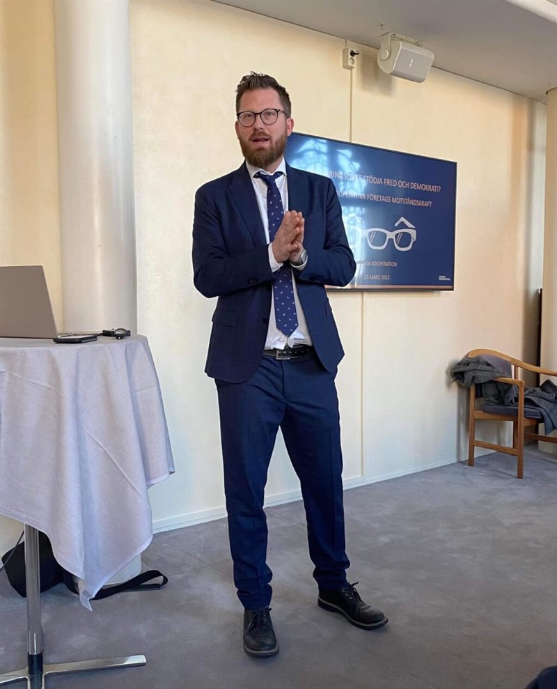 Mathias Tegnér, vice president of the Swedish-Taiwanese Parliamentarian Association. Photo taken from Mathias Tegnér's Facebook page