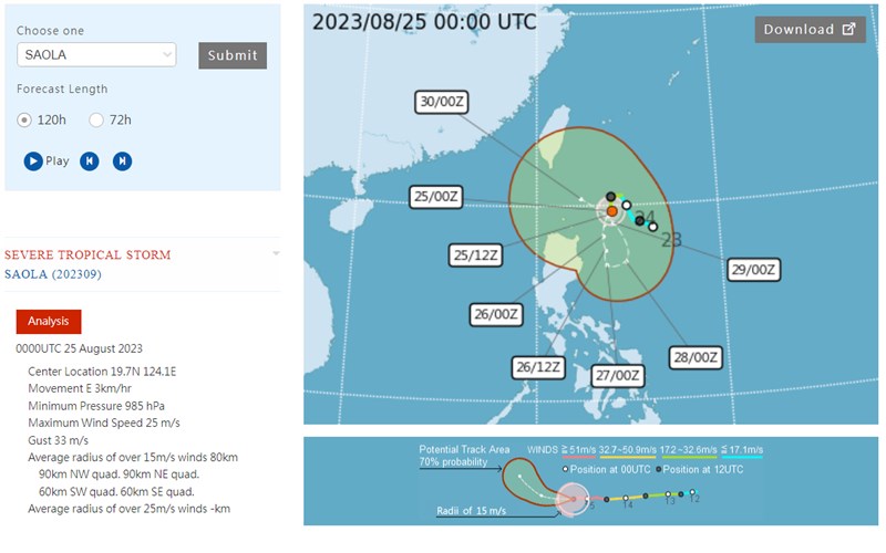 Graphic: Central Weather Bureau (UTC, or Zulu time, is eight hours behind Taipei)