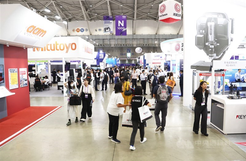 Visitors walk around the SEMICON Taiwan Expo on Wednesday in Taipei. CNA photo Sept. 6, 2023