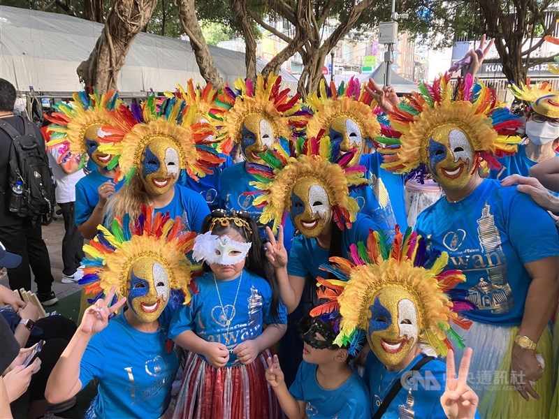 Members of the Charismatic Group are pictured at a Masskara Festival event in Taipei.