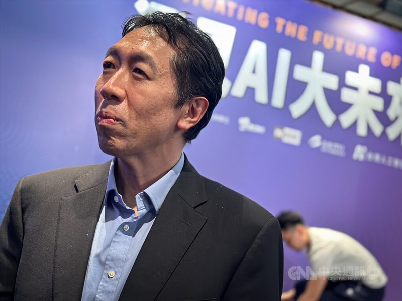 Andrew Ng, who founded Landing AI and DeepLearning.AI, is pictured when he attended a forum in Taipei Wednesday. CNA photo Sept. 27, 2023