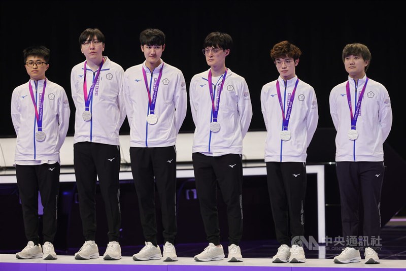 Taiwanese esports players competing in the League of Legends at the Asian Games in Hangzhou, China. CNA photo Sept. 29, 2023