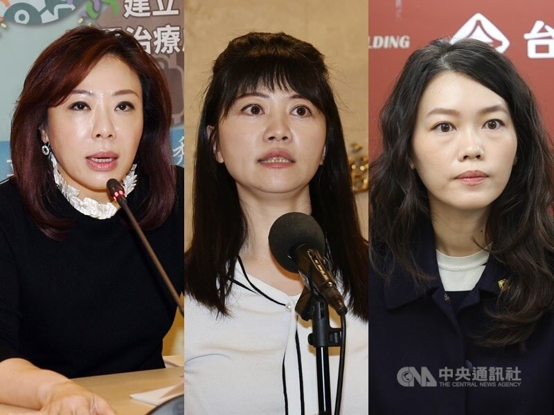 Three candidates will compete for a seat in the fourth legislative district in Taipei. From left: KMT's Lee Yen-Hsiu (李彥秀); DPP's Kao Chia-yu; Taiwan Statebuilding Party's Wu Hsin-tai. CNA file photo