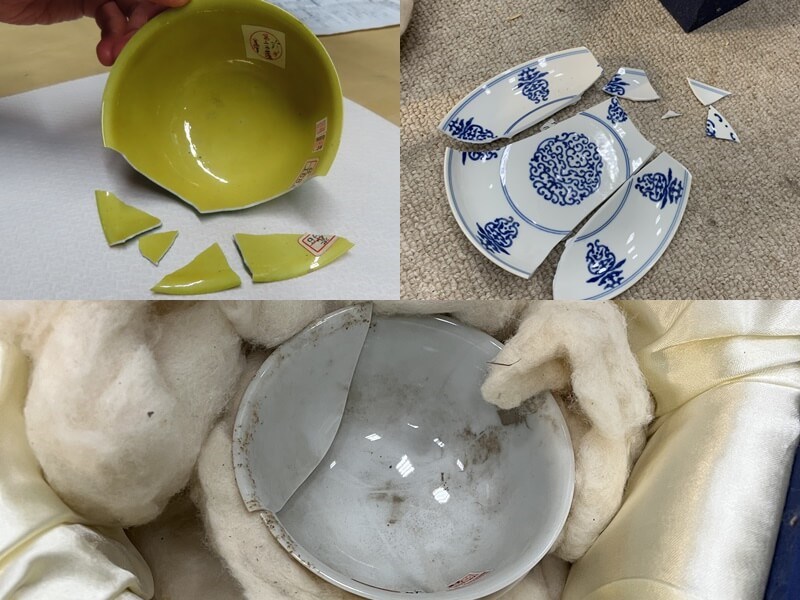 The damaged artifacts are seen this photo released by the National Palace Museum in 2022.
