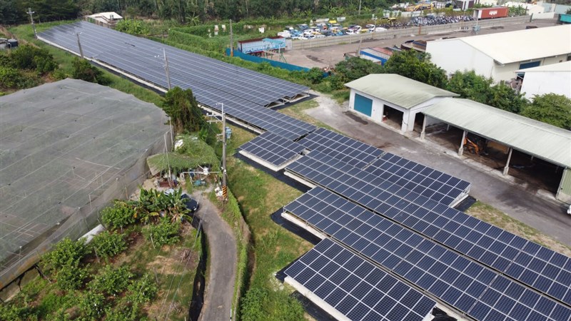 Solar panels are installed in a landfill in Kaohsiung in this photo released in March 2023. Photo courtesy of Kaohsiung City Environmental Protection Department