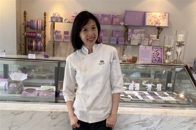 Taiwanese chocolatier Queenie Wu is pictured in her shop in Taipei in November, 2022. CNA file photo