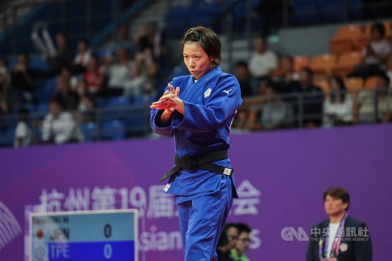 Taiwan's "Queen of Judo" Lien Chen-ling compete at the Hangzhou Asian Games in China on Sept. 25, 2023. CNA file photo