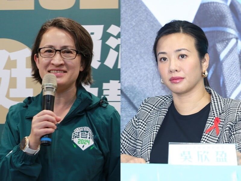DPP vice presidential candidate Hsiao Bi-khim (left) and TPP vice presidential candidate Wu Hsin-yin, who recently face questions whether they had given up their U.S. citizenship. CNA file photo