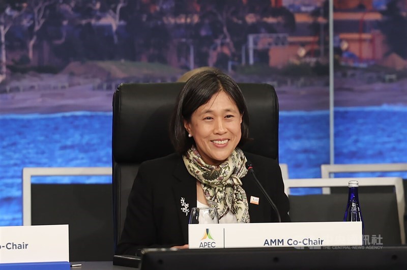 U.S. Trade Representative Katherine Tai at the Asia-Pacific Economic Cooperation (APEC) summit held in California on Nov. 16, 2023. Photo: CNA