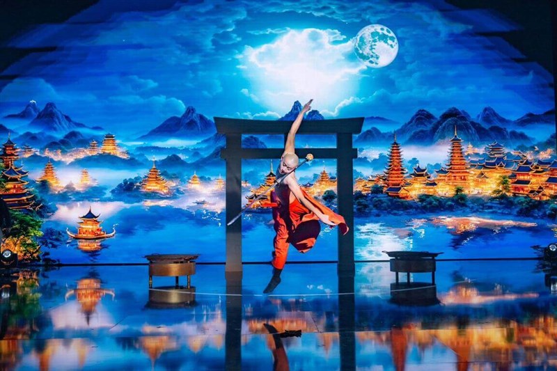 Sword dancer Titos Tsai performs on "La France a un incroyable talent" on Dec. 22. Photo courtesy of Titos Tsai Dec. 23, 2023