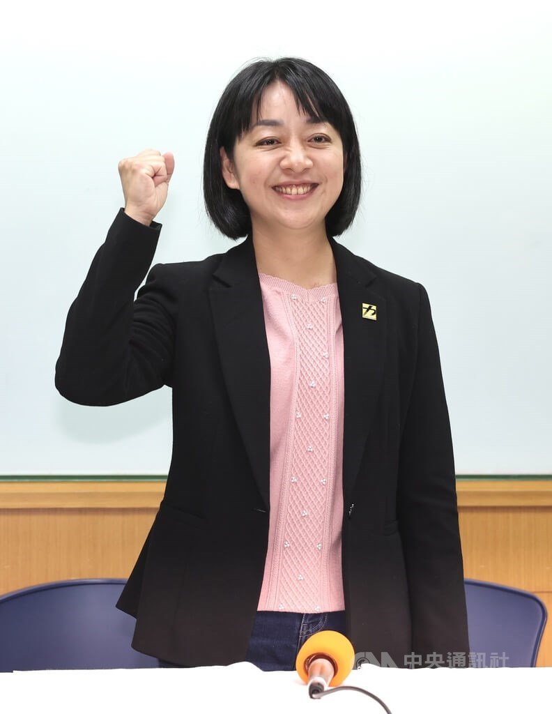 Former lawmaker Claire Wang is elected as chairwoman of the New Power Party on Monday. CNA photo Feb. 26, 2024