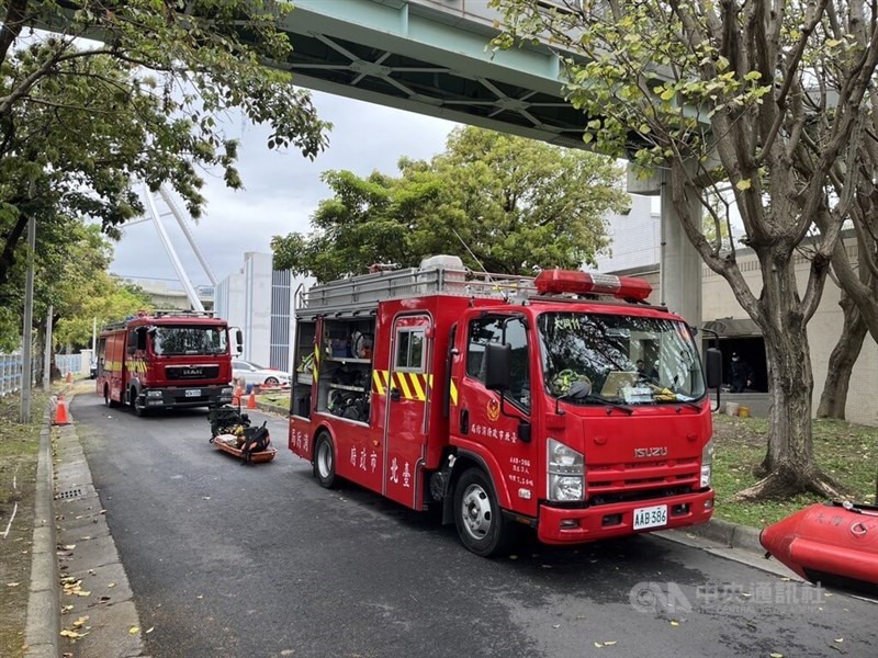 Taipei City Fire Department's vehicles are outside Dihua Sewage Treatment Plant on Sunday. Photo: local authorities March 3, 2024
