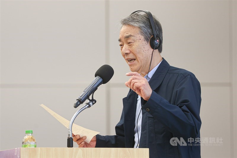 Former Japanese Assistant Chief Cabinet Secretary Kyoji Yanagisawa speaks at the Asia-Pacific Forward Forum in Taipei Tuesday. CNA photo March 5, 2024