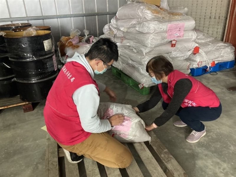Nantou County officials seal up problematic products Sunday. Photo courtesy of Nantou County Public Health Bureau March 10, 2024