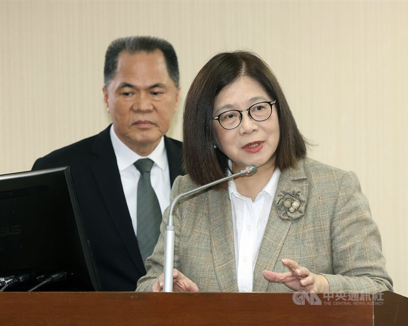 Ocean Affairs Council Minister Kuan Bi-ling speaks at a legislative session on Wednesday. CNA photo March 13, 2024