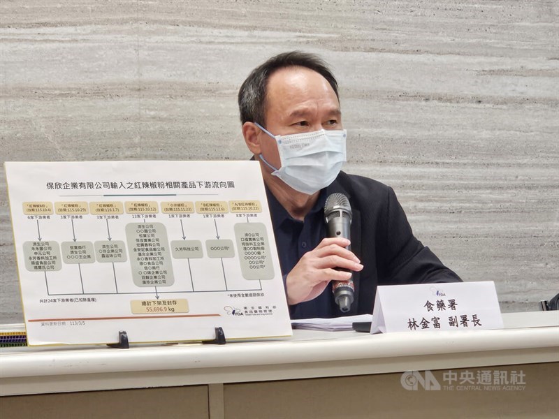 Taiwan Food and Drug Administration Deputy Director-General Lin Chin-fu attends a press conference in this CNA file photo.