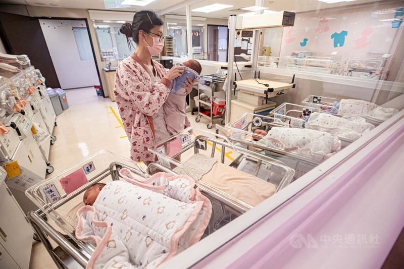 A maternity nurse case for newborns in a hospital in this CNA file photo