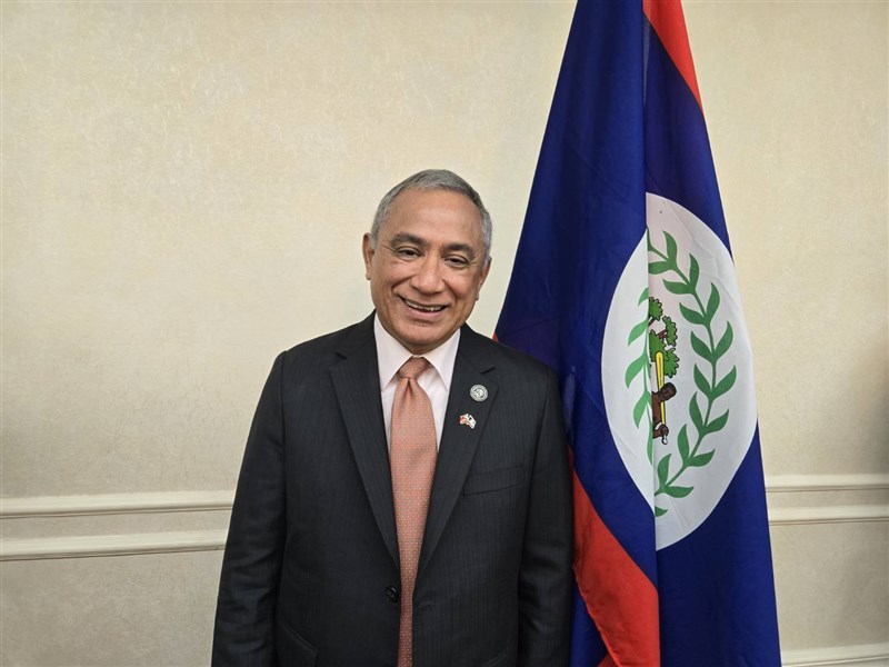 Belizean Prime Minister John Antonio Briceño arrives in Taiwan Saturday on a visit to attend the inauguration of President-elect Lai Ching-te on Monday. CNA photo May 18, 2024
