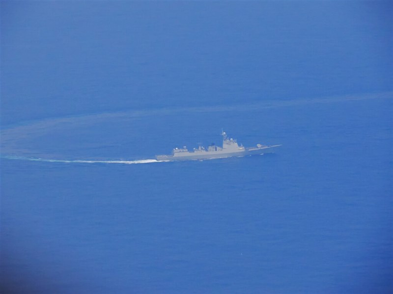 The Shenyang, a Chinese naval destroyer, is seen in this photo taken when Taiwan's armed forces monitored China's military exercises on Thursday. Photo courtesy of Ministry of National Defense May 24, 2024