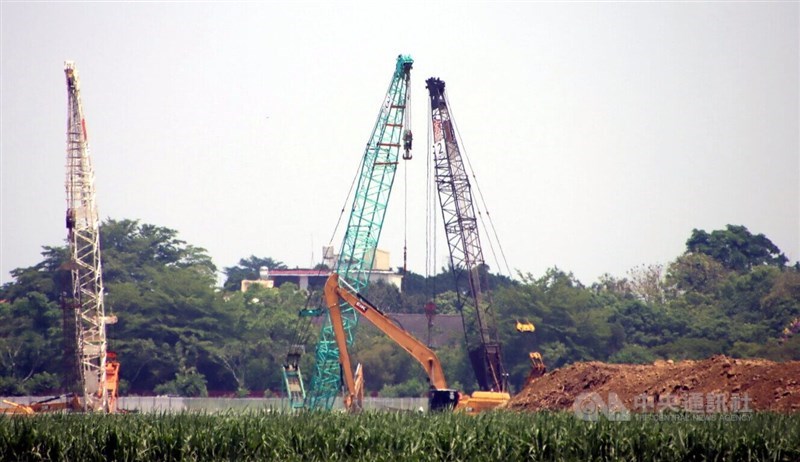 The construction site of one of two TSMC packaging plants in Chiayi, where construction is now halted. CNA photo June 17, 2024