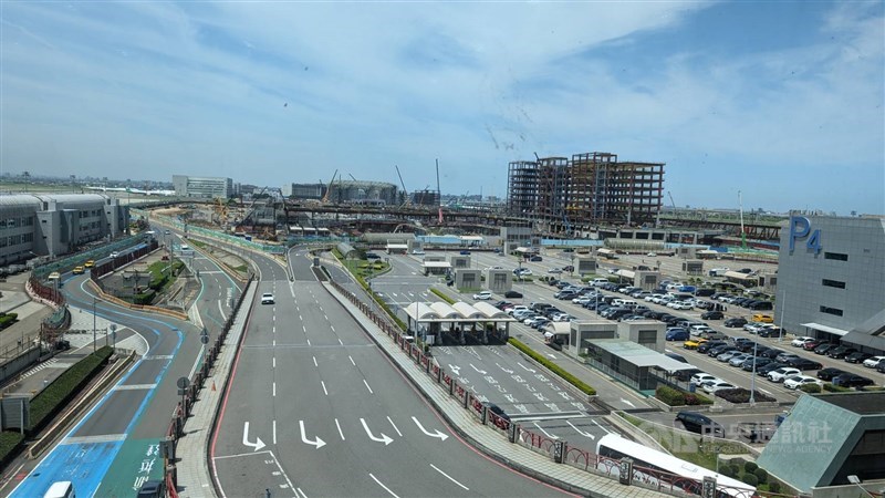 The construction site of Taiwan Taoyuan International Airport's Terminal 3 is seen in this photo taken at Terminal 2 in mid-May, 2024. CNA file photo