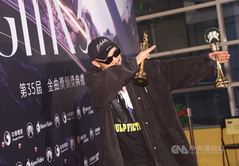 Rapper MC HotDog clinches his two Golden Melody Awards. CNA photo June 30, 2024