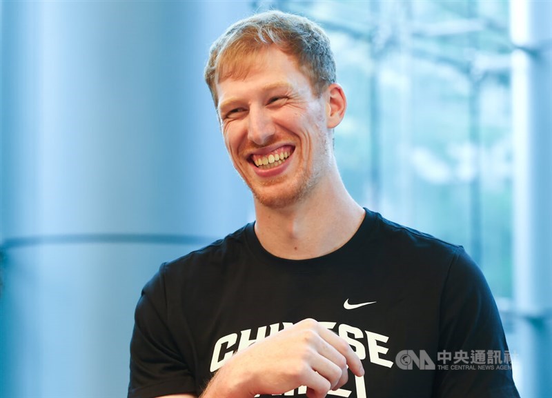 Basketball player Brandon Gilbeck is pictured at a news conference in Taipei Monday. CNA photo July 1, 2024