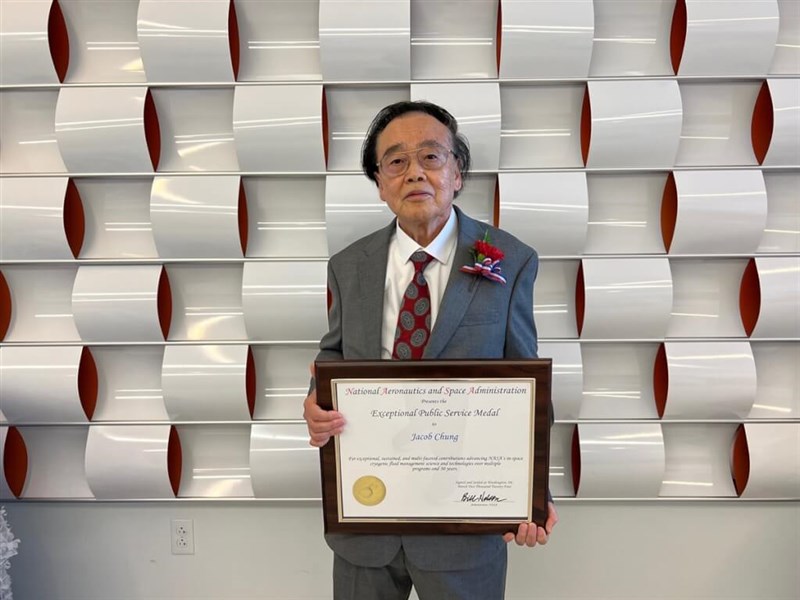 Jacob Chung poses with the Exceptional Public Service Medal awarded by NASA in June. Photo courtesy of Jacob Chung