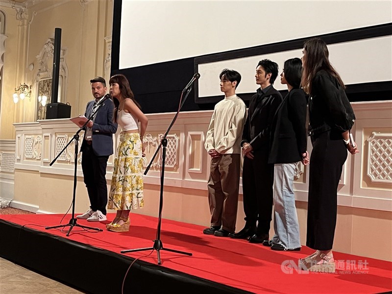 Nelicia Low (second from the left), the director of "Pierce," answers questions from the audience after the second screening of the film at the Karlovy Vary International Film Festival on Thursday. CNA photo July 6, 2024