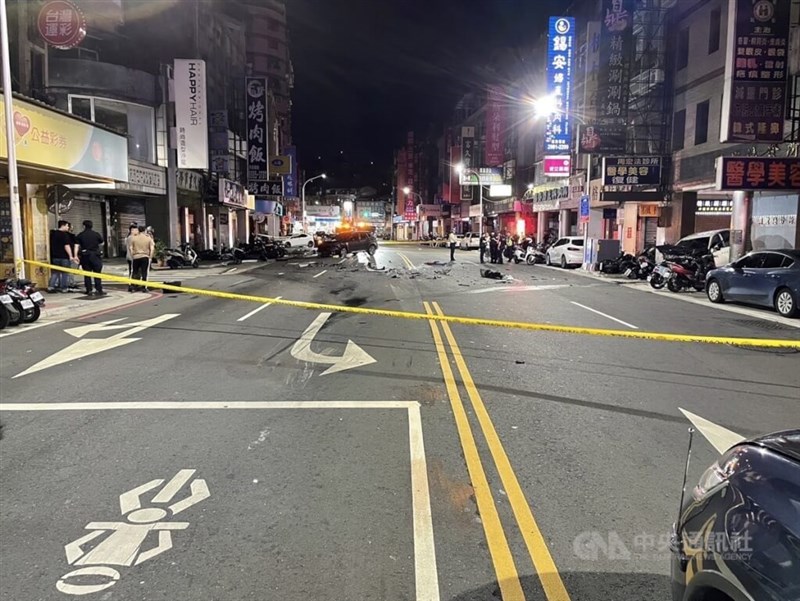 The scene of the crash in Sanchong District, New Taipei Saturday. Photo: local authorities July 14, 2024