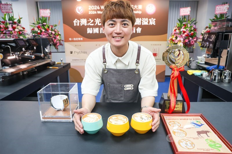 Taiwanese barista Xie Yi-chen. CNA photo July 18, 2024