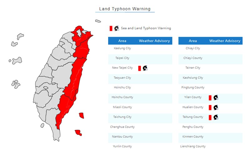 Graphic: Central Weather Administration