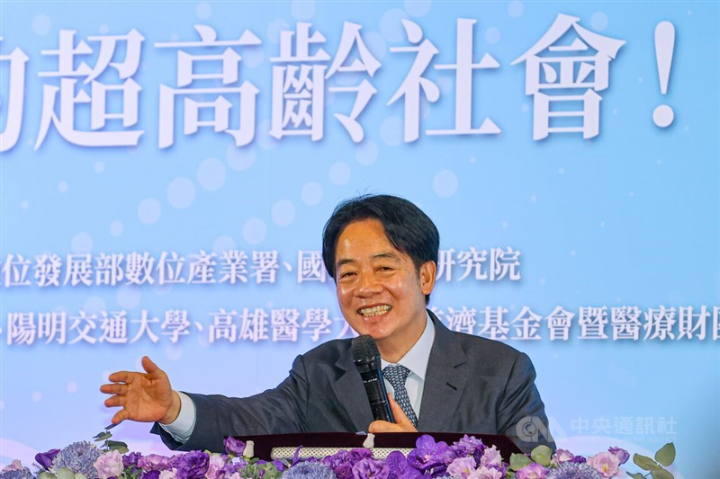 President Lai Ching-te at the healthy aging tech expo in Taipei on Friday. CNA photo August 2, 2024