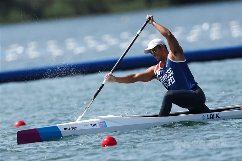 Taiwanese canoeist Lai Kuan-chieh. CNA photo Aug. 7, 2024