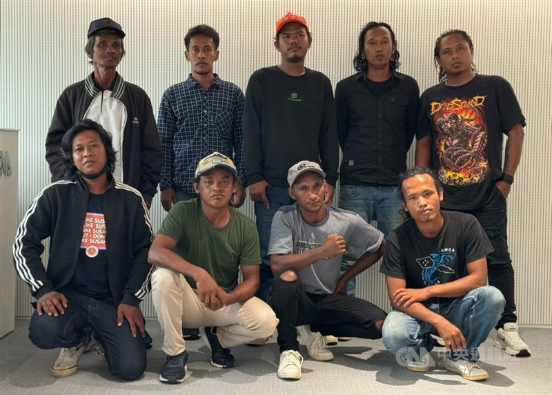 Crew members of You Fu pose in this photo taken at CNA's office after a news conference in Taipei. CNA Photo Aug. 7, 2024