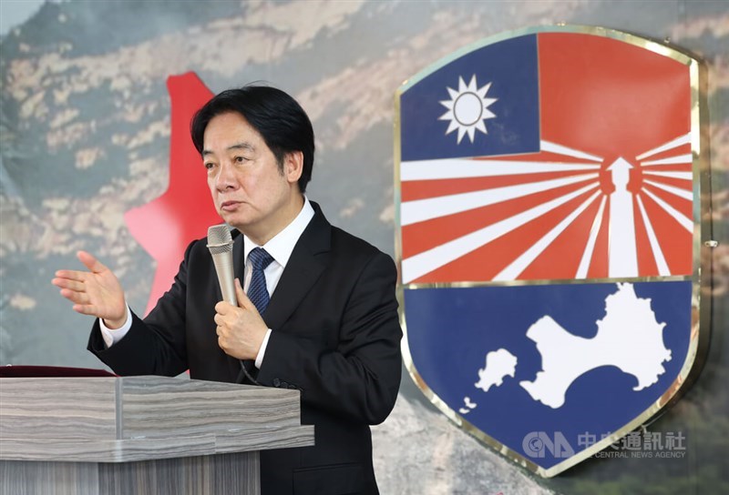 President Lai Ching-te delivers a speech during his visit to Kinmen to mark the 66th anniversary of the 823 Artillery Bombardment on Friday. CNA photo Aug. 23, 2024