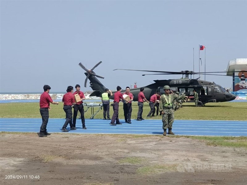 First responders engage in a drill in New Taipei in this CNA file photo for illustrative purpose