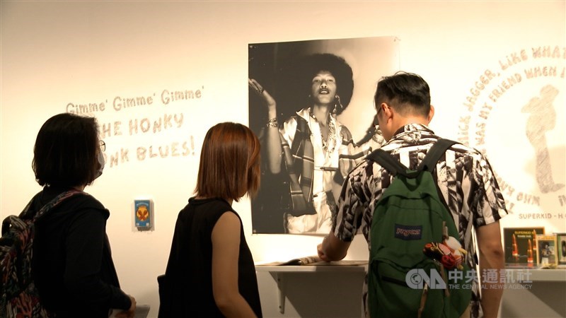 Visitors look at exhibits at "Rocking Indonesia: The Cultural Legacy of The Rolling Stones in Bandung." CNA photo Sept. 22, 2024