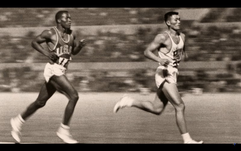 A screen grab from the documentary "Decathlon: The CK Yang & Rafer Johnson Story" shows Yang Chuan-kwang (right) and Rafer Johnson (left) competing in the decathlon at the 1960 Rome Olympics. Graphic courtesy of TaiwanPlus Docs.,Sept. 25, 2024