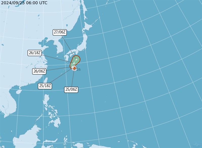 Tropical Storm Cimaron. Graphic courtesy of the Central Weather Administration.